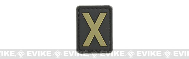 Evike.com PVC Hook and Loop Letters & Numbers Patch Black/Tan (Letter: X)