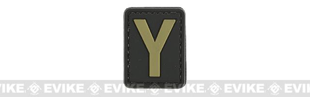 Evike.com PVC Hook and Loop Letters & Numbers Patch Black/Tan (Letter: Y)