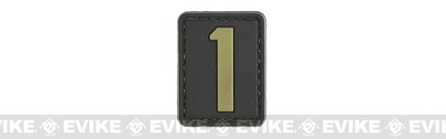 Evike.com PVC Hook and Loop Letters & Numbers Patch Black/Tan (Number: 1)