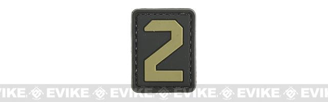 Evike.com PVC Hook and Loop Letters & Numbers Patch Black/Tan (Number: 2)