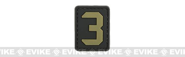Evike.com PVC Hook and Loop Letters & Numbers Patch Black/Tan (Number: 3)