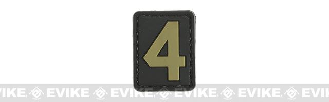 Evike.com PVC Hook and Loop Letters & Numbers Patch Black/Tan (Number: 4)