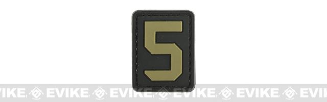 Evike.com PVC Hook and Loop Letters & Numbers Patch Black/Tan (Number: 5)