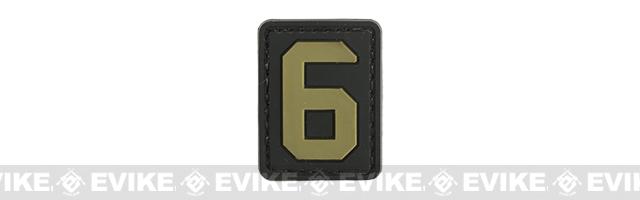 Evike.com PVC Hook and Loop Letters & Numbers Patch Black/Tan (Number: 6)