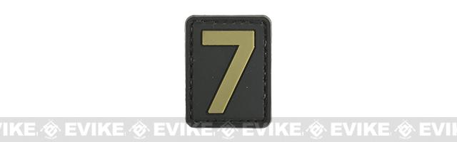 Evike.com PVC Hook and Loop Letters & Numbers Patch Black/Tan (Number: 7)