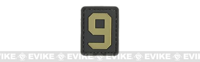 Evike.com PVC Hook and Loop Letters & Numbers Patch Black/Tan (Number: 9)