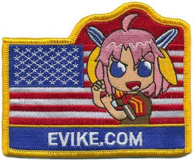 Official Licensed Evike.com US Flag w/ Anime Girl Hook Backed Morale Patch