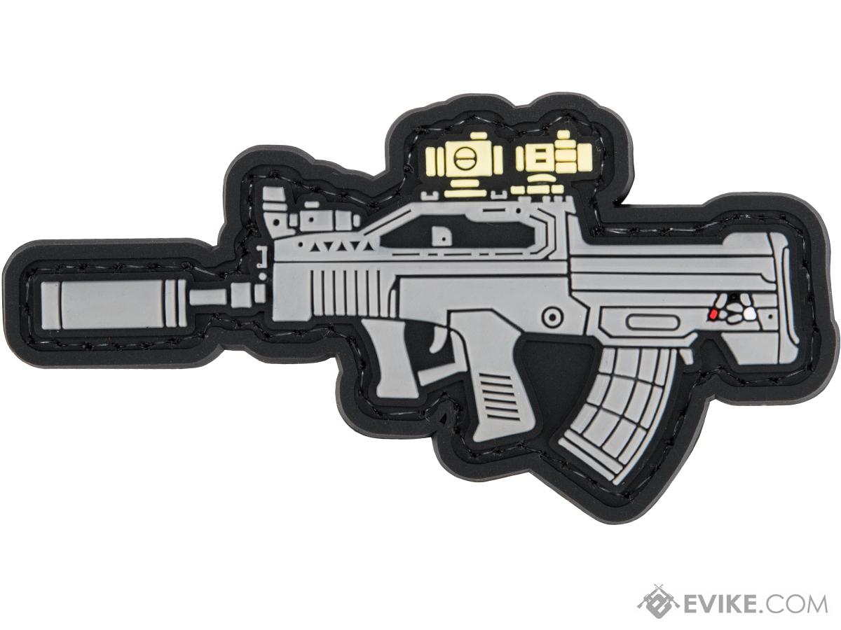 Evike.com PVC Morale Patch Mini Gun Series (Model: Type 97 Tactical / Black)