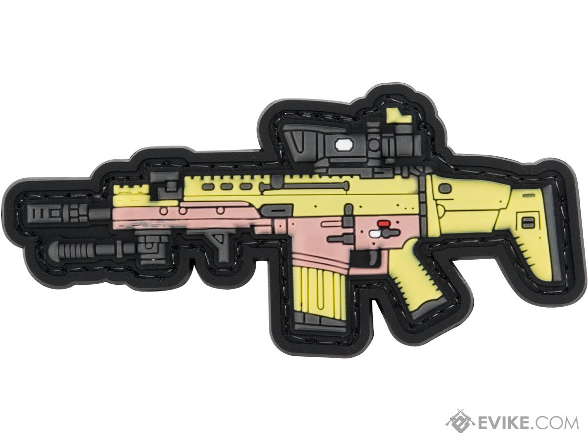 Evike.com PVC Morale Patch Mini Gun Series (Model: MK17 DMR / Tan)