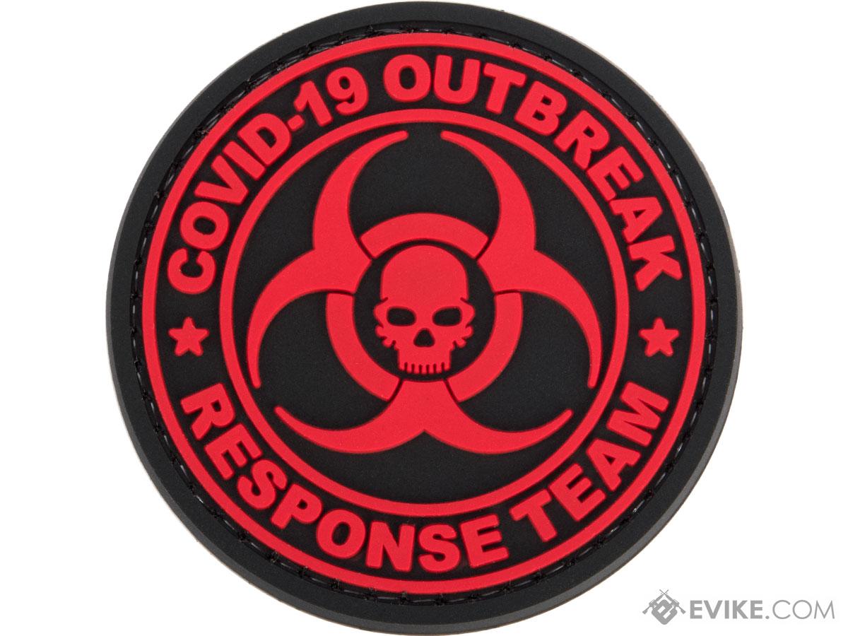 Evike.com COVID-19 Awareness PVC Morale Patches (Style: Outbreak Response Team / Red)