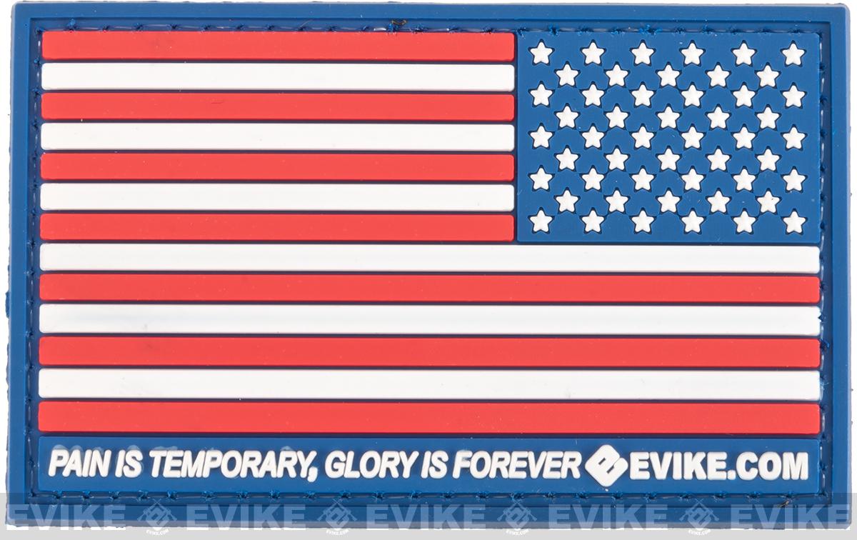 Evike.com US Flag PVC Hook and Loop Patch (Color: Full Color / Reverse)