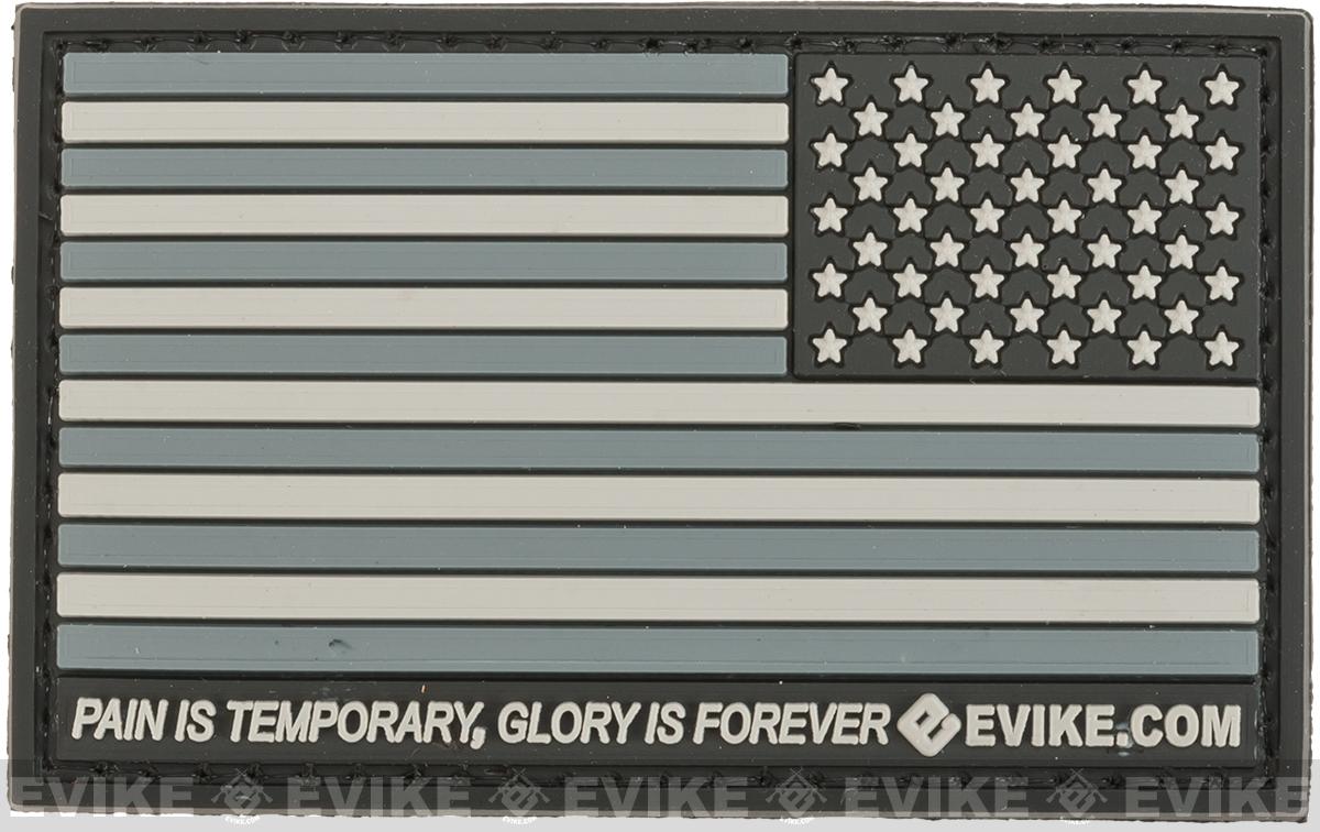 Evike.com US Flag PVC Hook and Loop Patch (Color: SWAT / Reverse)