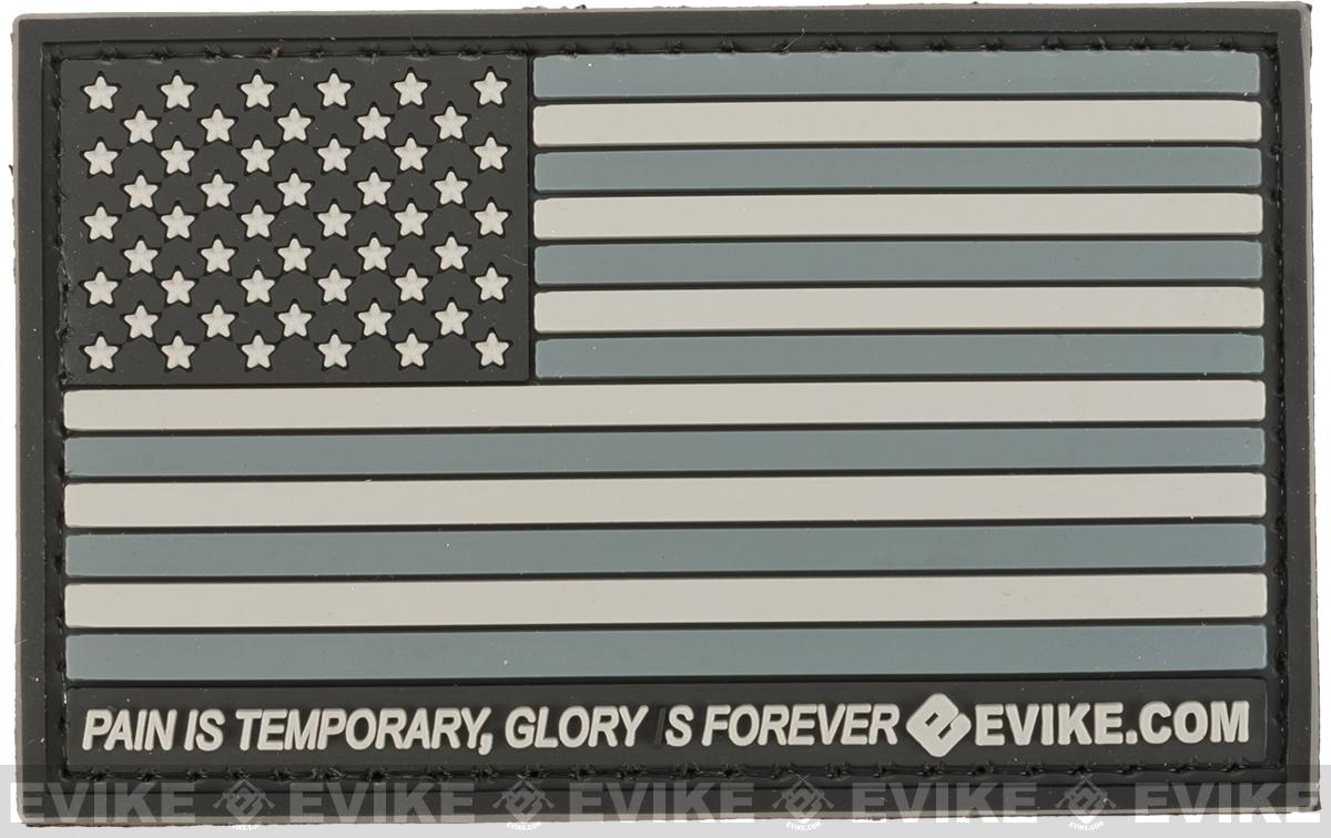 Evike.com US Flag PVC Hook and Loop Patch (Color: SWAT / Regular)