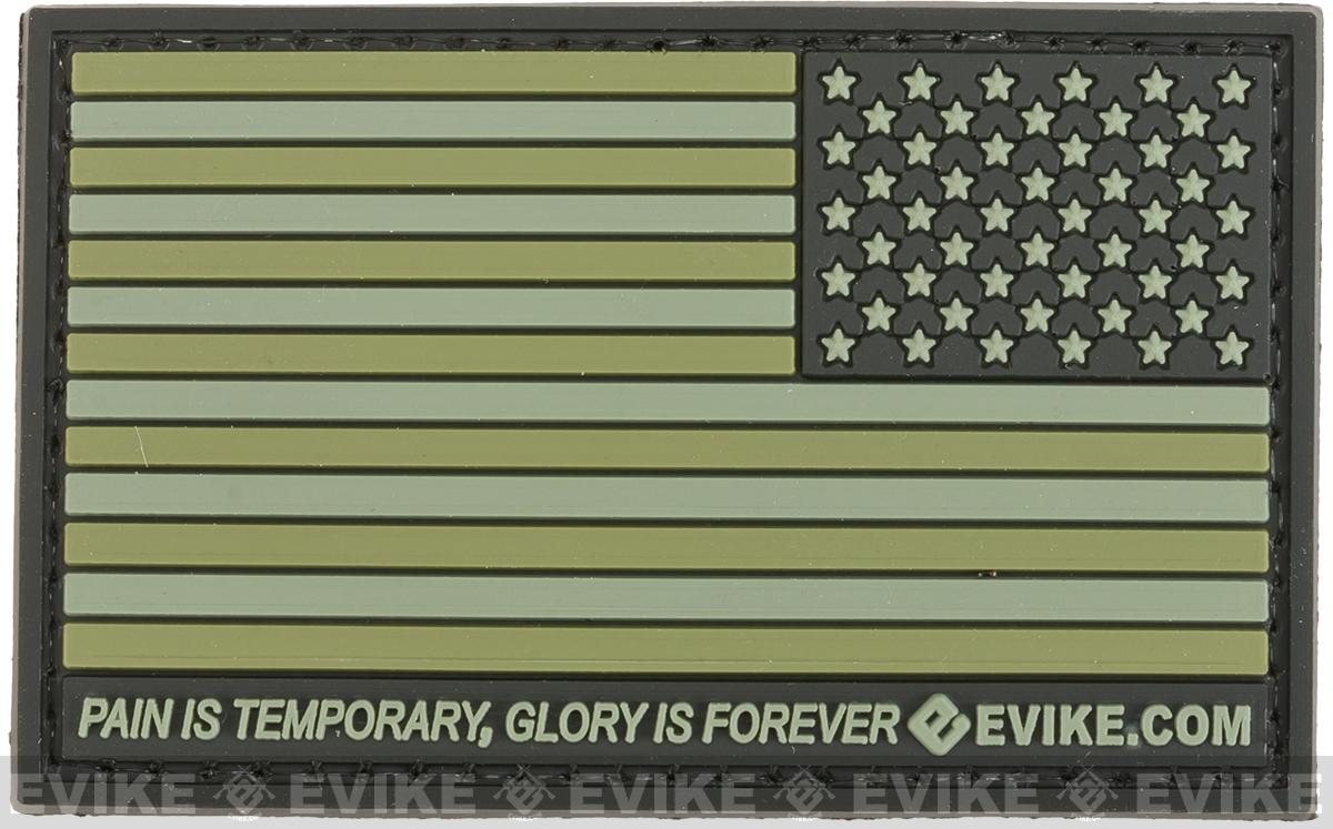 Evike.com US Flag PVC Hook and Loop Patch (Color: OD Green / Reverse)