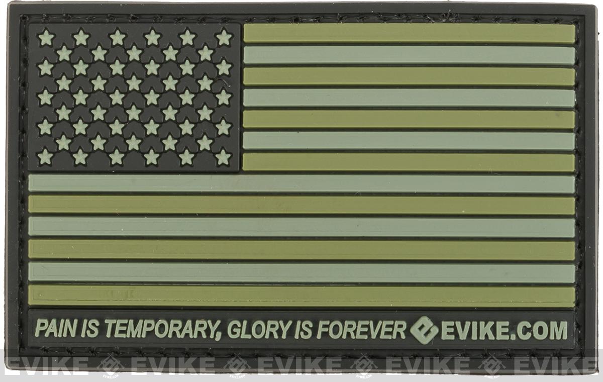 Evike.com US Flag PVC Hook and Loop Patch (Color: OD Green / Regular)