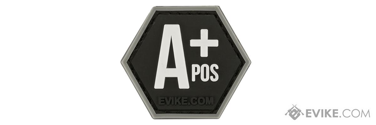 Operator Profile PVC Hex Patch  Blood Type Series (Color: Black / A Positive)