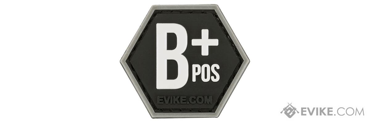 Operator Profile PVC Hex Patch  Blood Type Series (Color: Black / B Positive)