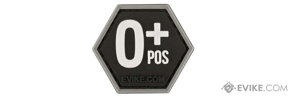 Operator Profile PVC Hex Patch  Blood Type Series (Color: Black / O Positive)