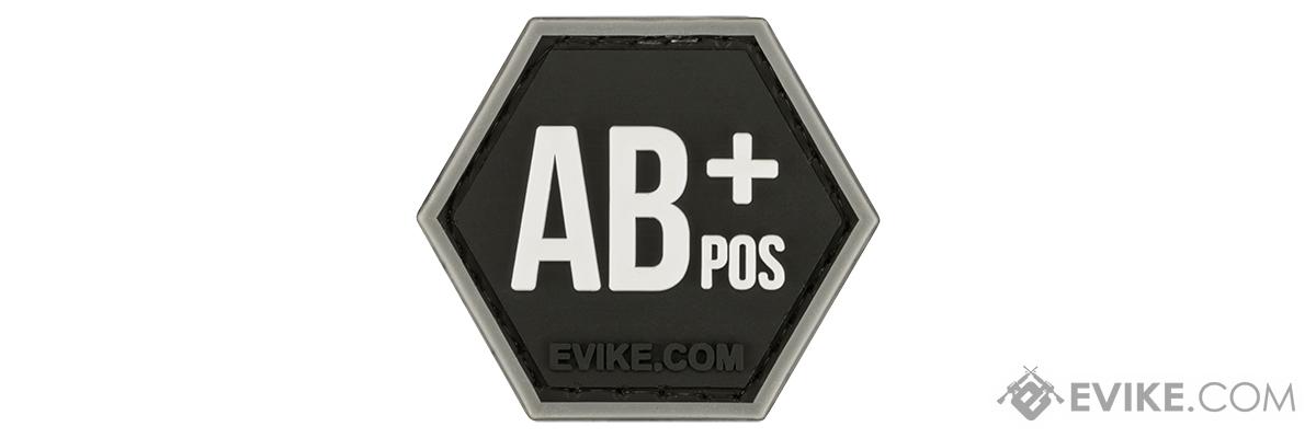 Operator Profile PVC Hex Patch  Blood Type Series (Color: Black / AB Positive)