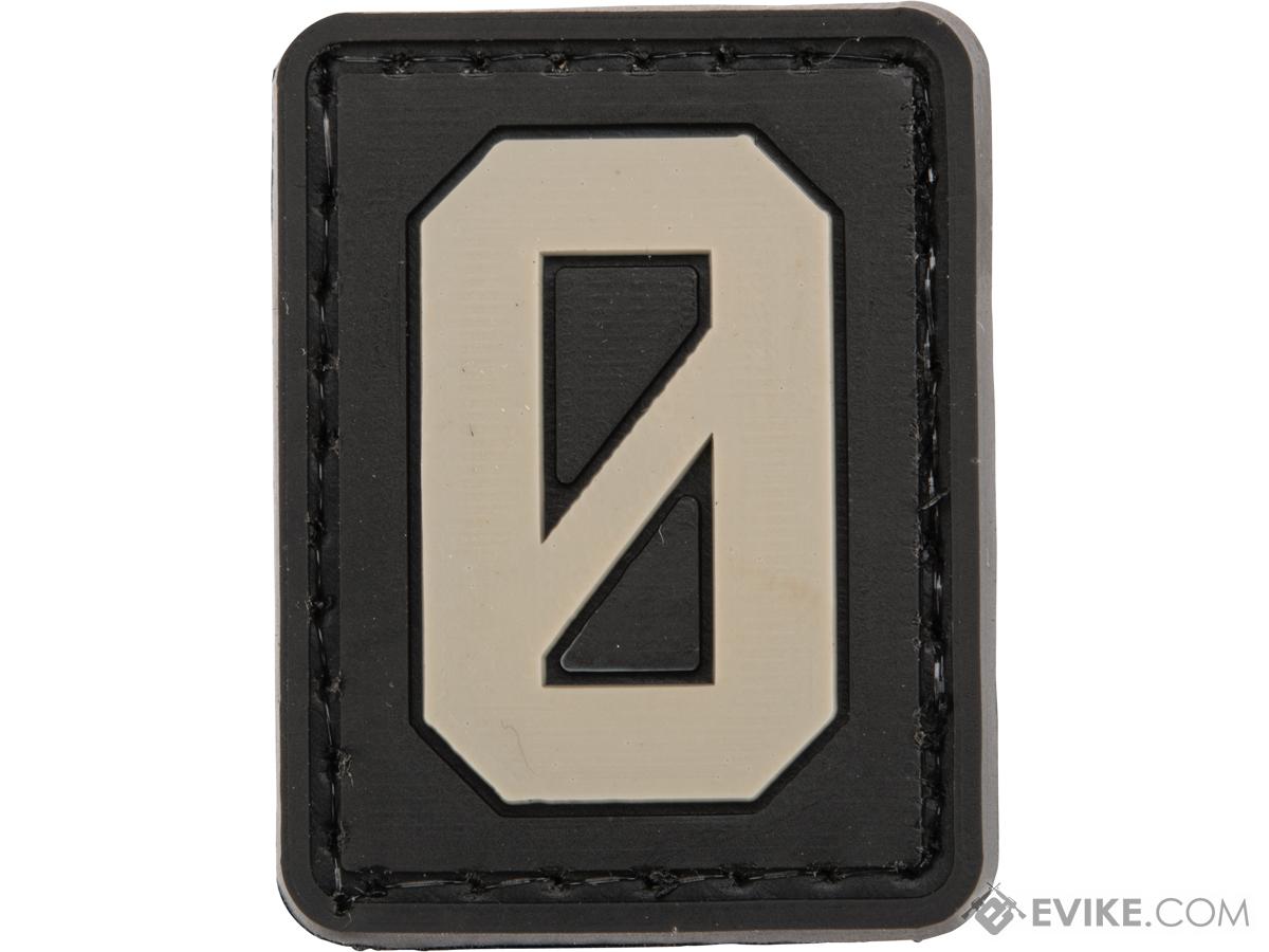 Evike.com PVC Hook and Loop Letters & Numbers Patch Black/Grey (Number: 0)