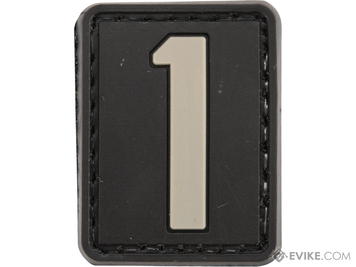 Evike.com PVC Hook and Loop Letters & Numbers Patch Black/Grey (Number: 1)