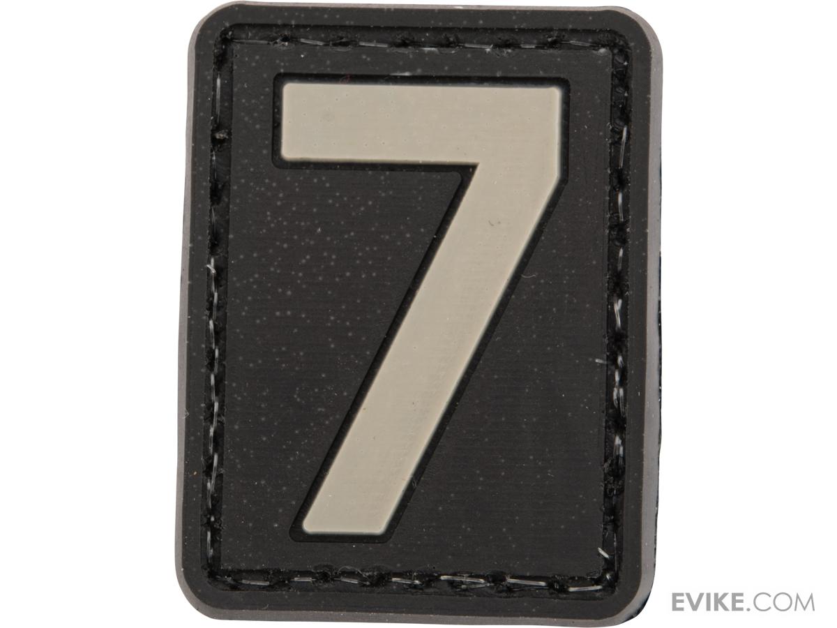 PVC Hook and Loop Letters & Numbers Patch Black/Grey (Number