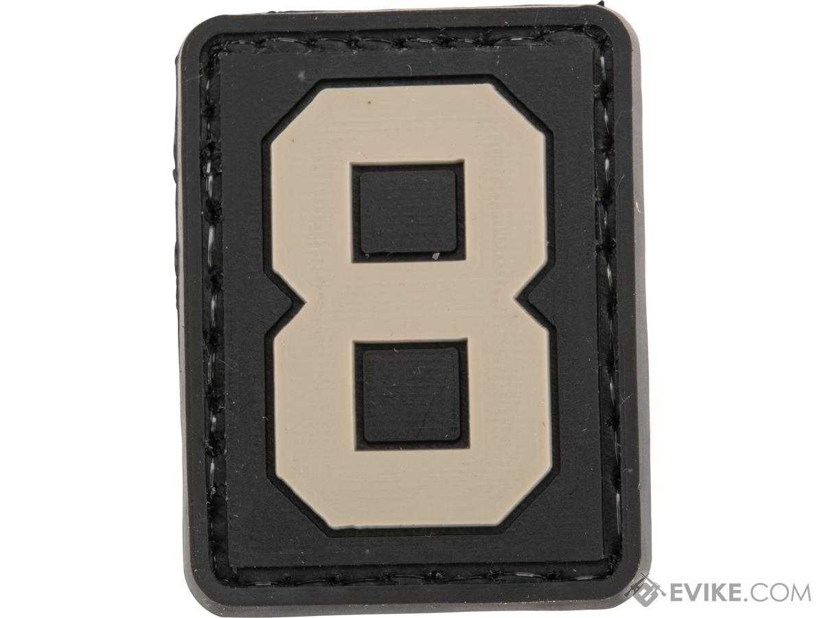 Evike.com PVC Hook and Loop Letters & Numbers Patch Black/Grey (Number: 8)
