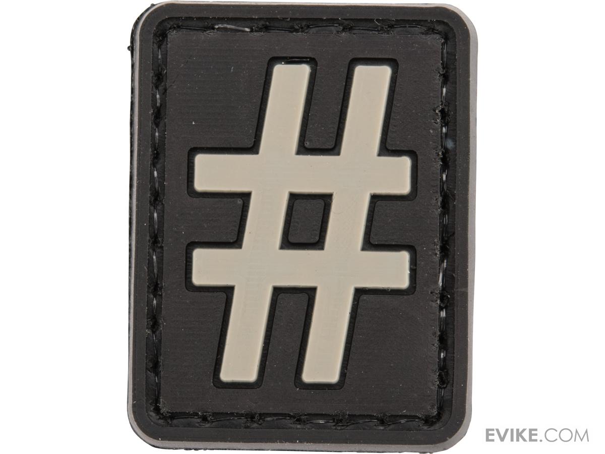 PVC Hook and Loop Letters & Numbers Patch Black/Grey (Symbol