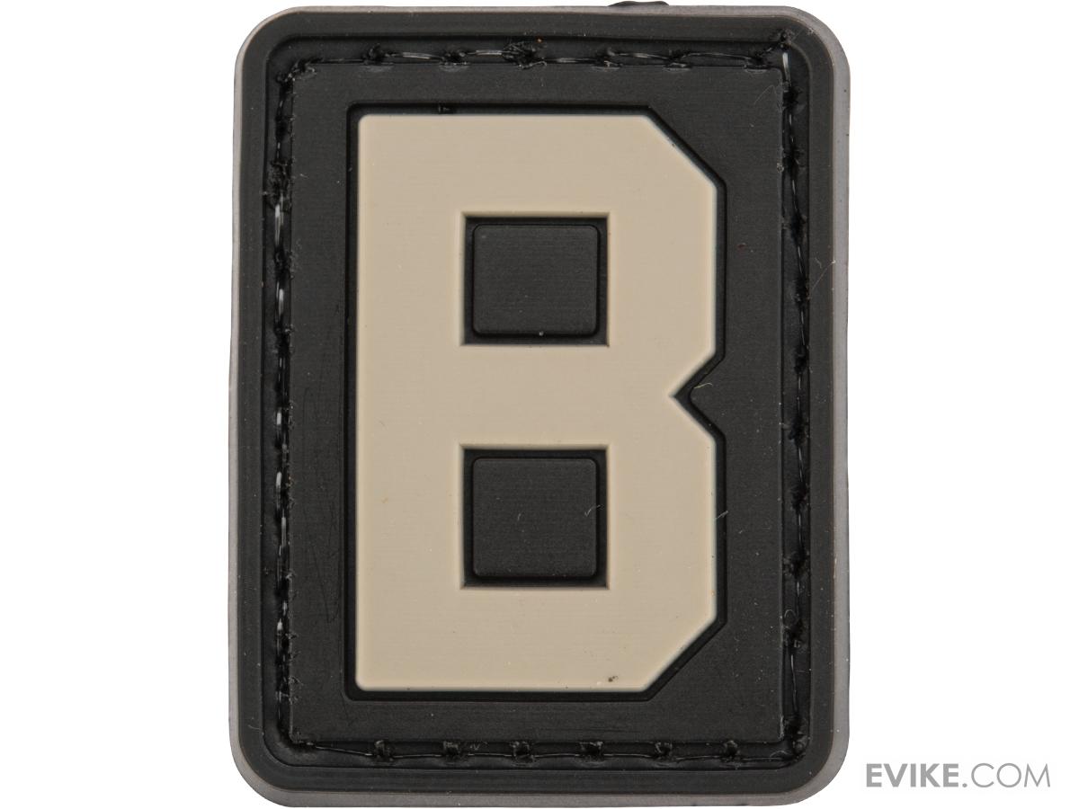 PVC Hook and Loop Letters & Numbers Patch Black/Grey (Letter