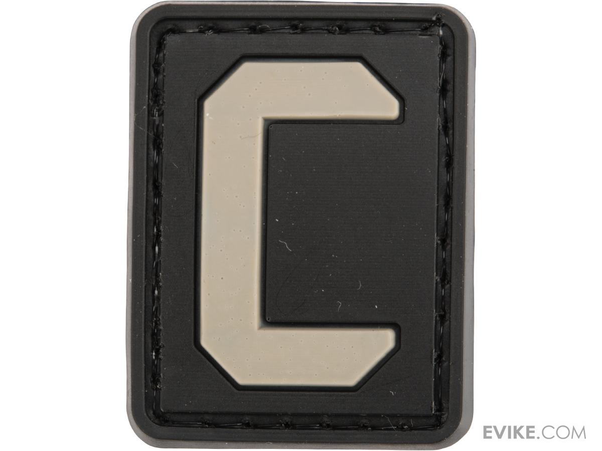 PVC Hook and Loop Letters & Numbers Patch Black/Grey (Letter
