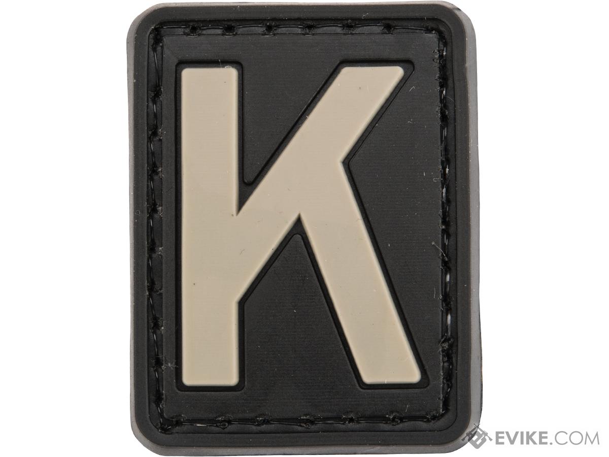 Evike.com PVC Hook and Loop Letters & Numbers Patch Black/Grey (Letter: K)