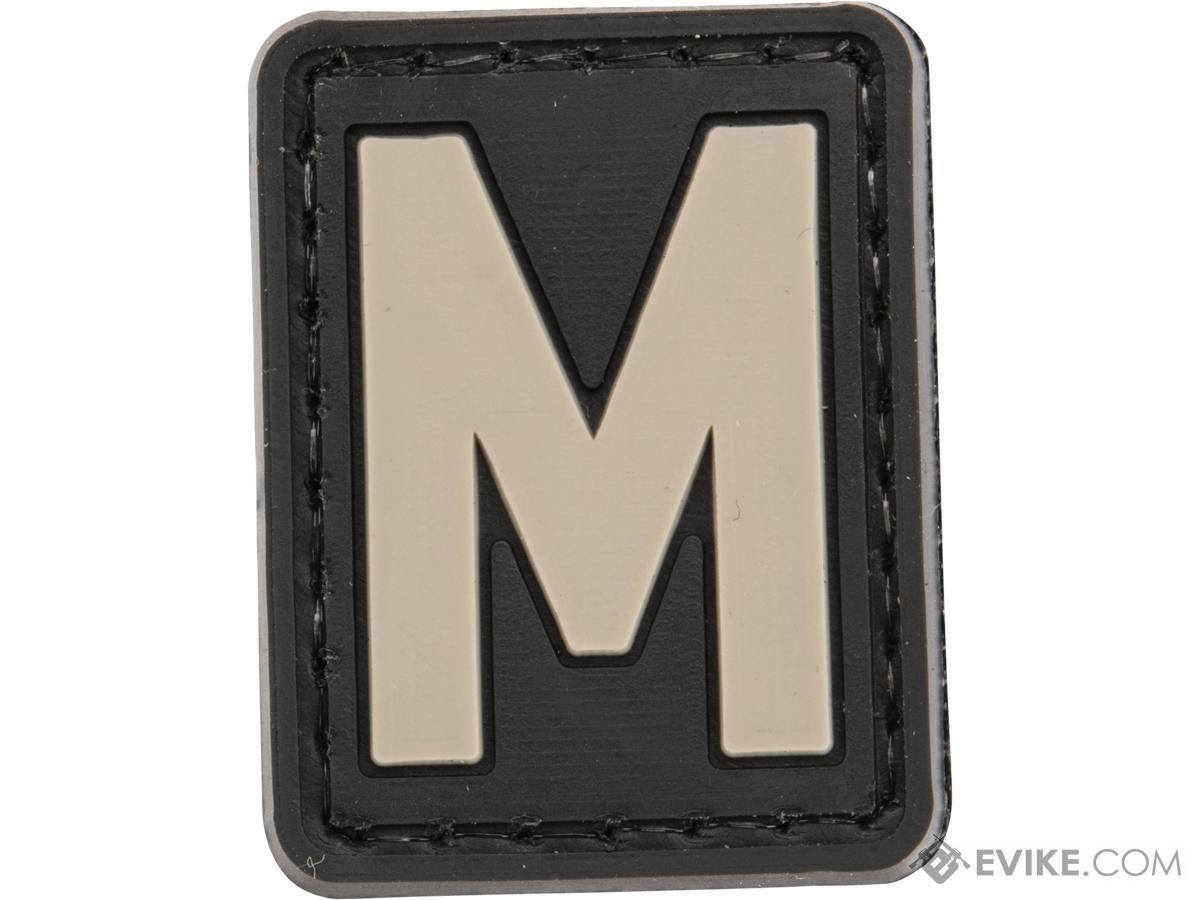 Evike.com PVC Hook and Loop Letters & Numbers Patch Black/Grey (Letter: M)