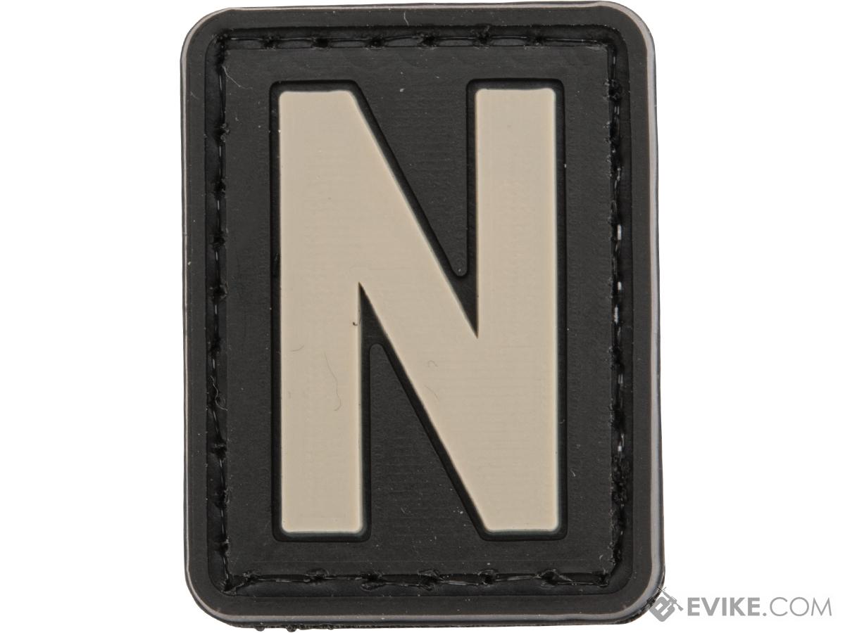 Evike.com PVC Hook and Loop Letters & Numbers Patch Black/Grey (Letter: N)
