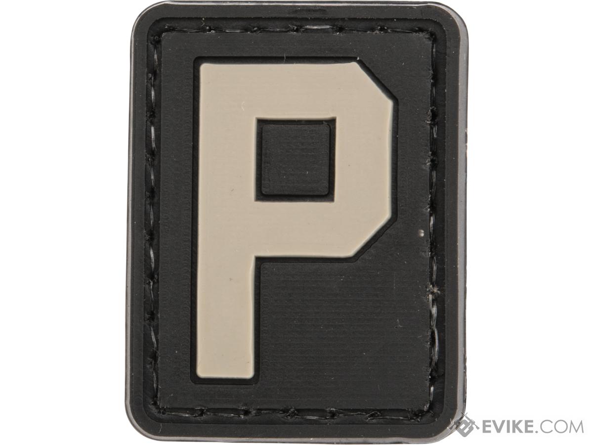 Evike.com PVC Hook and Loop Letters & Numbers Patch Black/Grey (Letter: P)