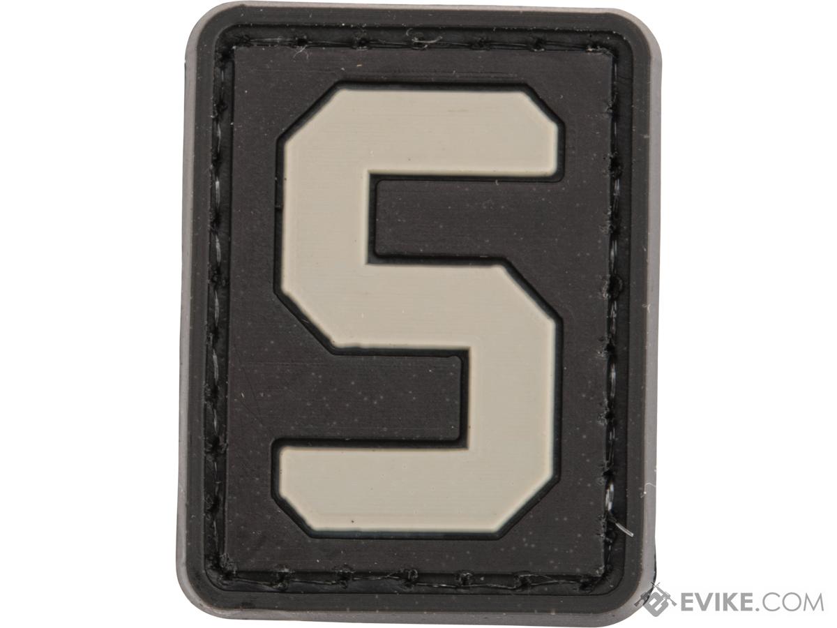 Evike.com PVC Hook and Loop Letters & Numbers Patch Black/Grey (Letter: S)