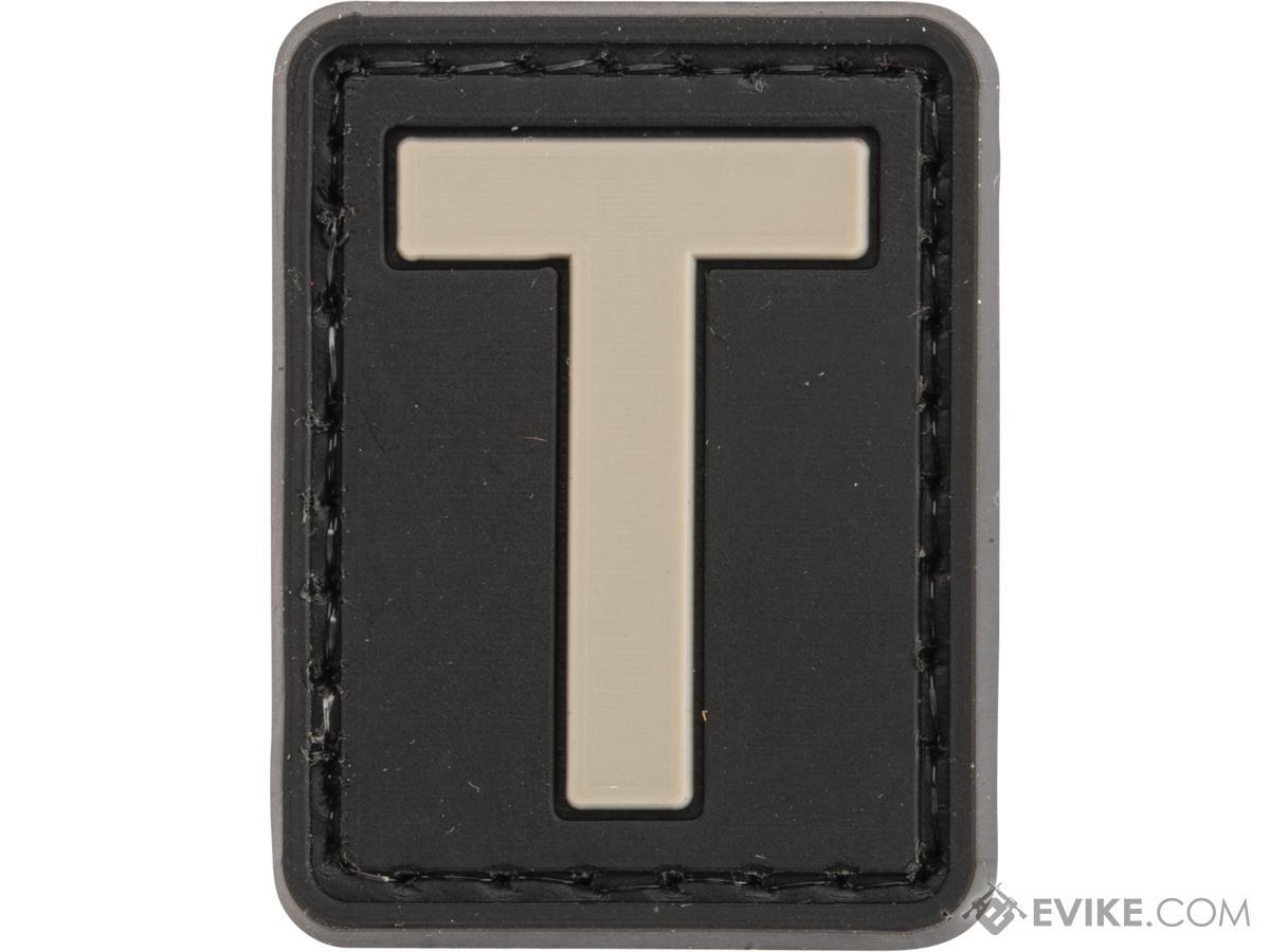 Evike.com PVC Hook and Loop Letters & Numbers Patch Black/Grey (Letter: T)
