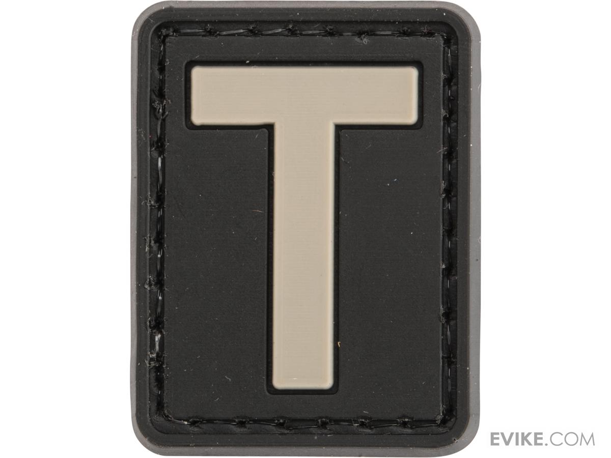 Evike.com PVC Hook and Loop Letters & Numbers Patch Black/Grey (Letter: T)