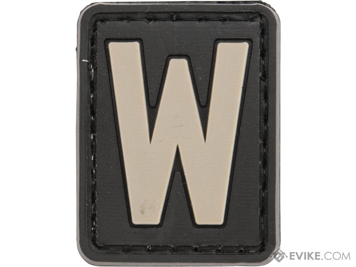 Evike.com PVC Hook and Loop Letters & Numbers Patch Black/Grey (Letter: W)