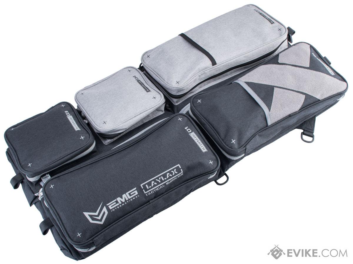 Evike.com Exclusive Laylax 32 Collapsible Container and Gun Case (Color: Black & Grey / EMG Logo)