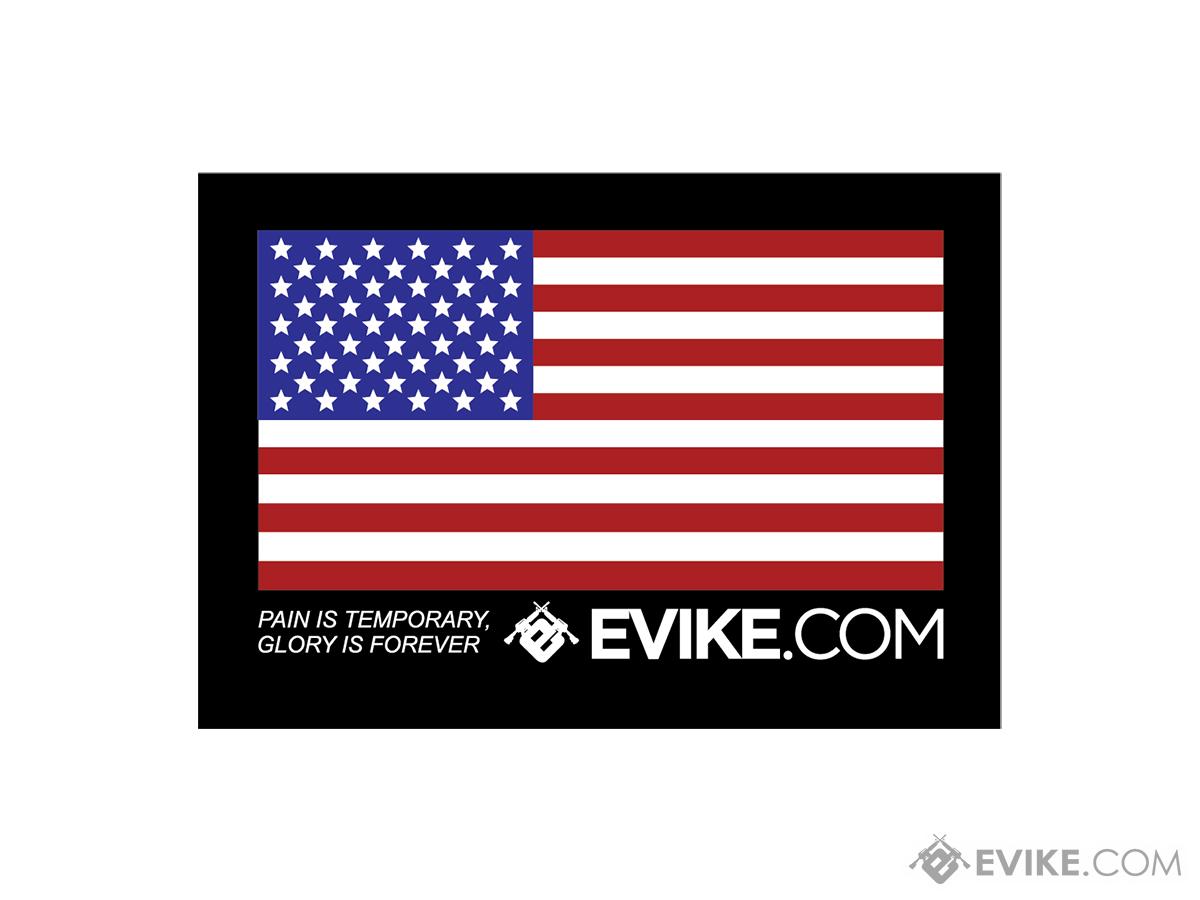 Evike.com 3 USA Flag Glory Die Cut Vinyl Sticker