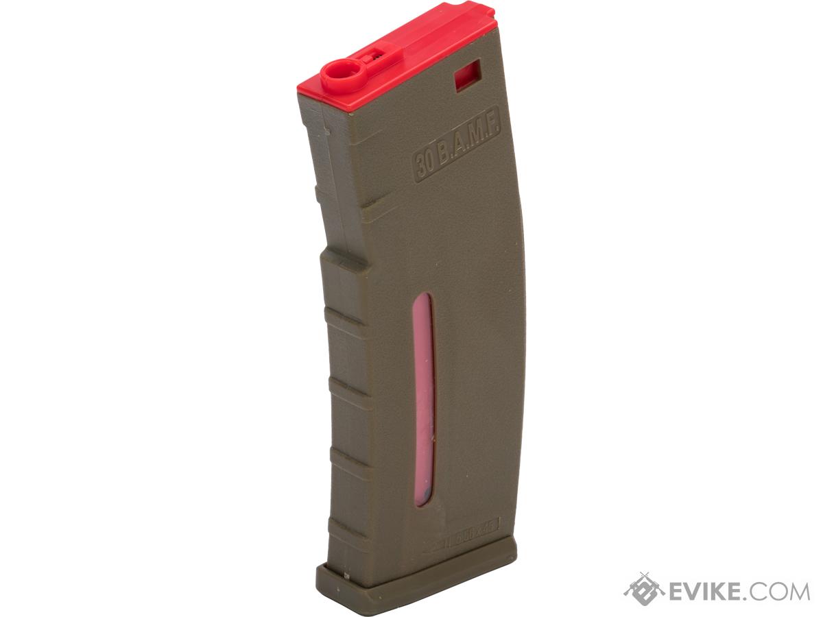 Evike.com BAMF 30rd Polymer MilSim Magazine for M4 / M16 Series Airsoft AEG Rifles (Color: Tan & Red / Single Magazine)