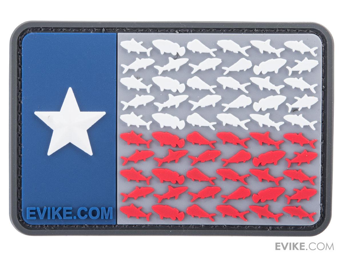 Texas Flag Fish PVC Morale Patch, Tactical Gear/Apparel, Patches