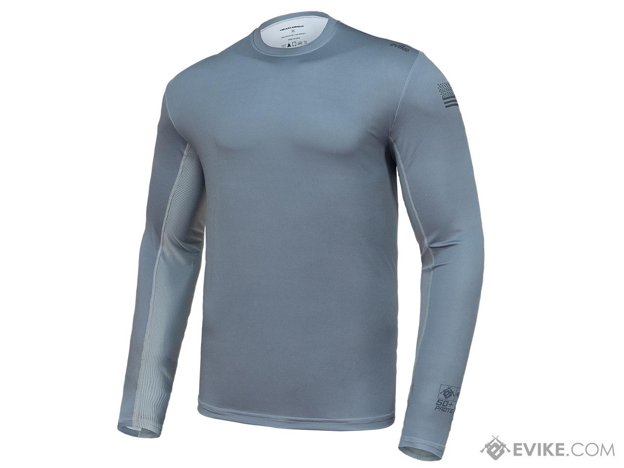 Evike.com Helium Armour UPF50 Body Protective Battle Shirt for Fishing / Airsoft (Color: Grey / Medium)