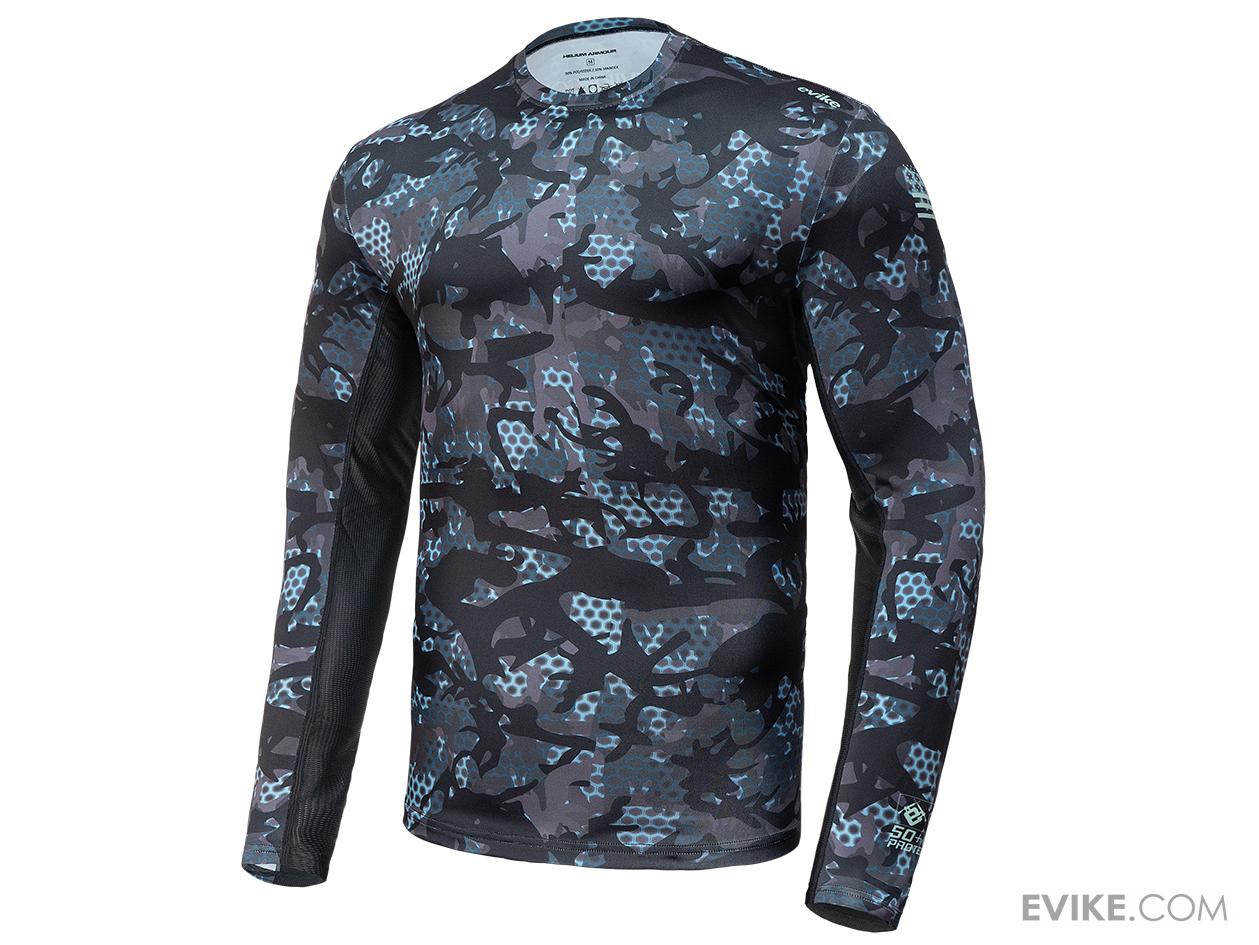 Evike.com Helium Armour UPF50 Body Protective Battle Shirt for Fishing / Airsoft (Color: Aqua-Black Camo / X-Large)