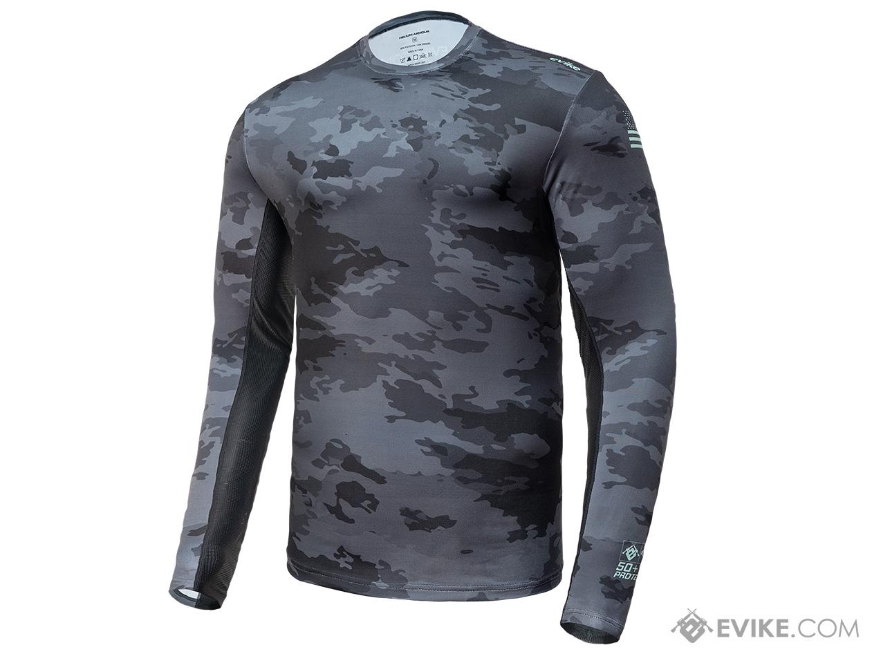 Evike.com Helium Armour UPF50 Body Protective Battle Shirt for Fishing / Airsoft (Color: Black Camo / Small)