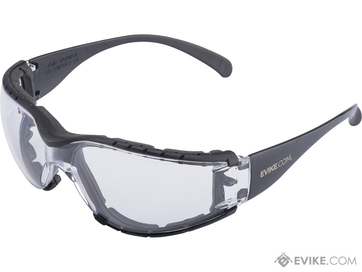 Evike.com ANSI Rated Anti-Fog Safety Glasses w/ Foam Gasket (Color: Black / Clear Lens)