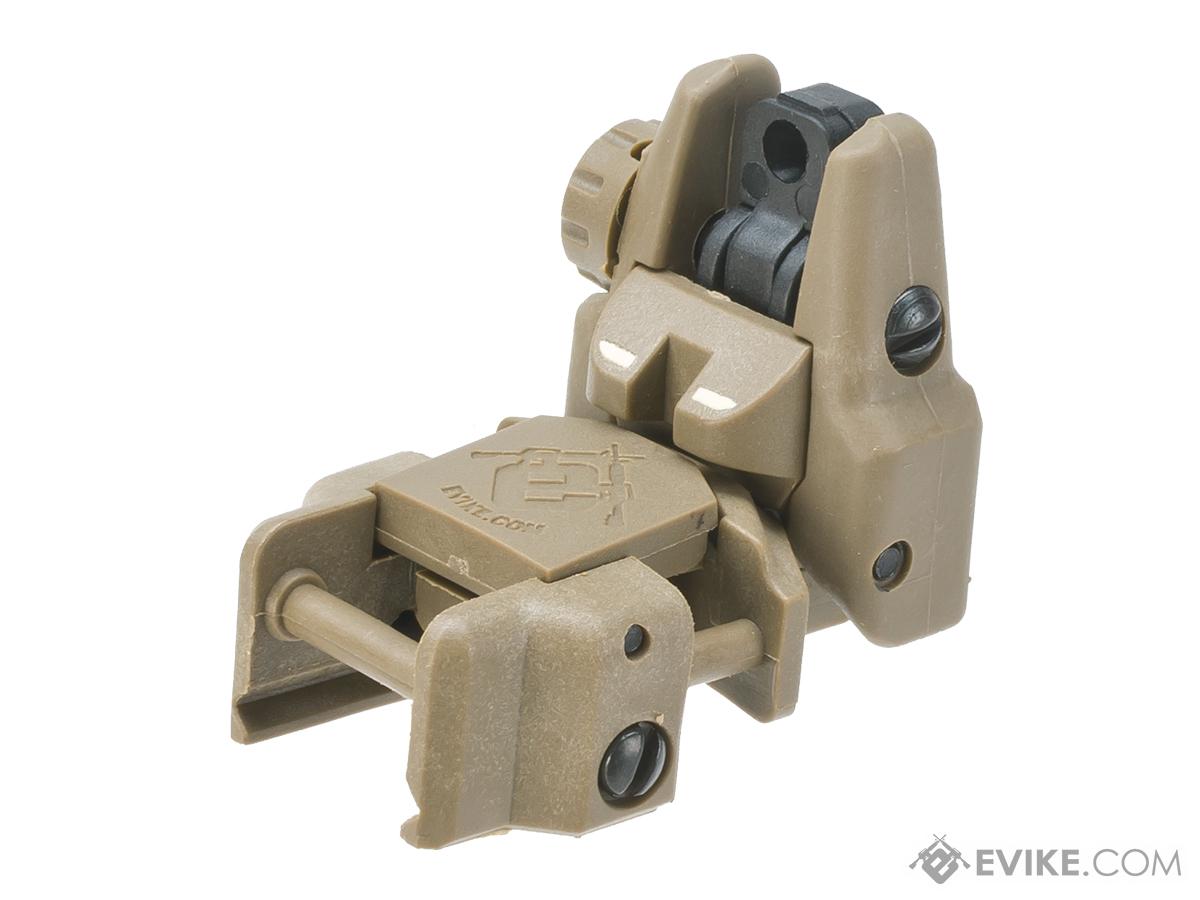 Dual-Profile Rhino Flip-up Rifle / SMG Sight by Evike - Rear Sight (Color: Dark Earth)