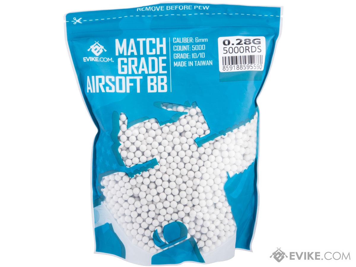 Evike MAX Precision 6mm Airsoft BBs (Weight: .28g / 3500 Rounds / White)