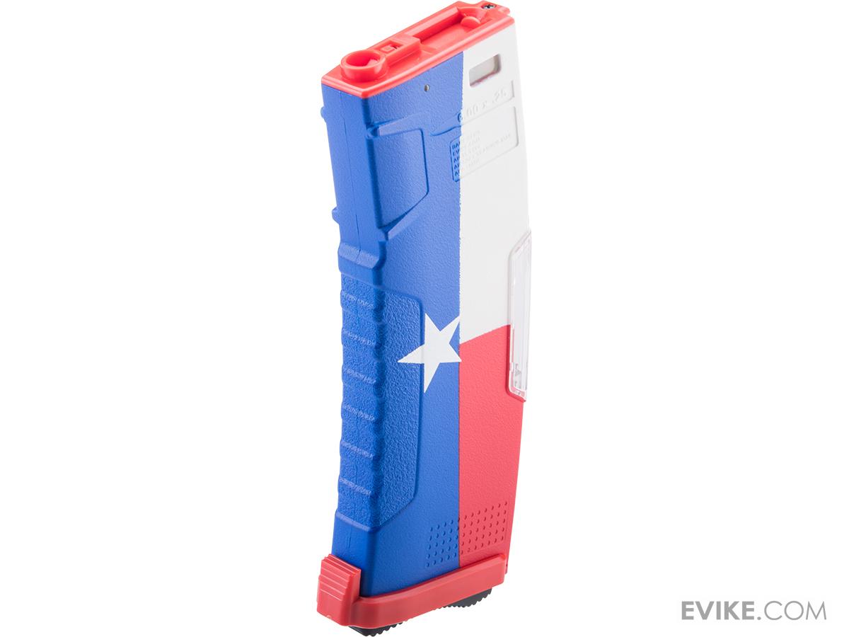 Evike.com BAMF GEN2 Polymer 450rd Hi-Cap Flash Magazine for M4 / M16 Series Airsoft AEG Rifles (Model: Texas Flag / Single Mag)