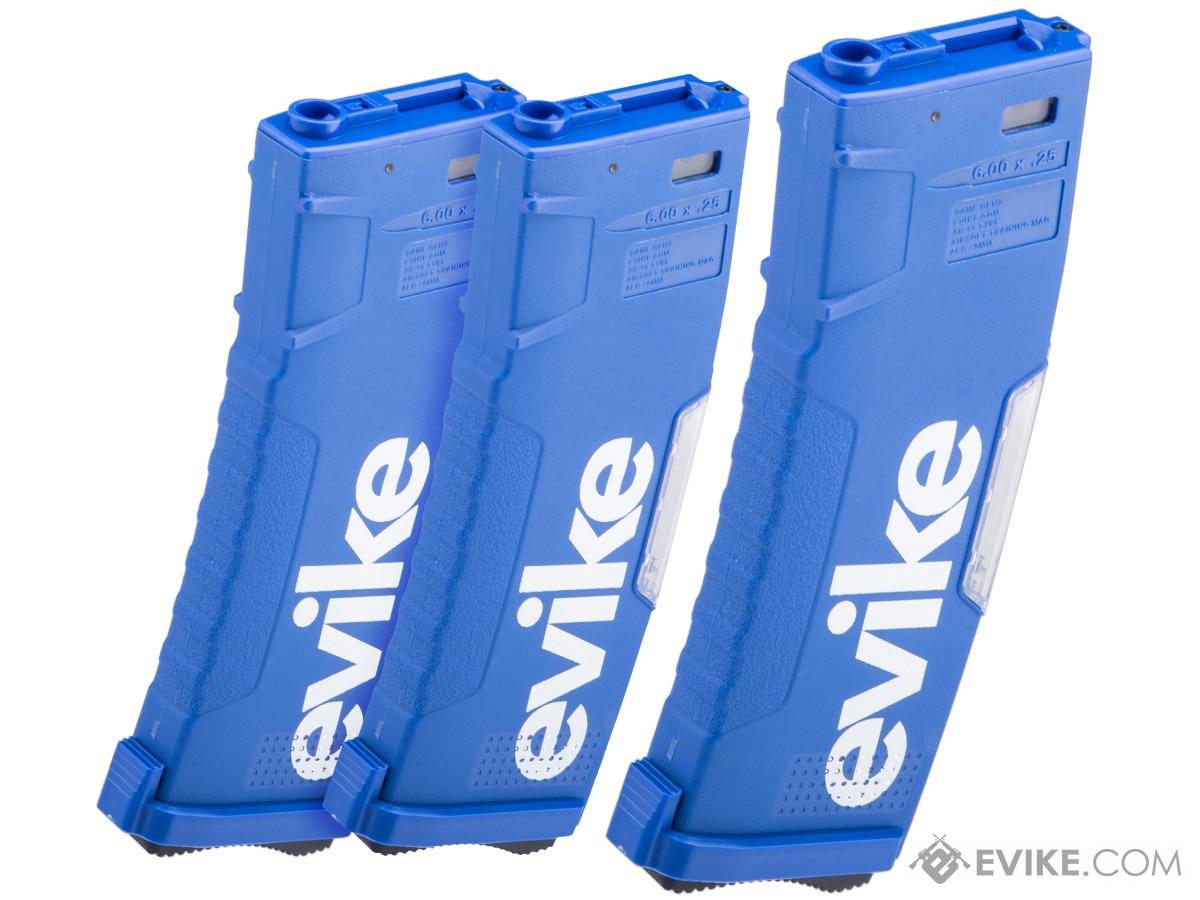 Evike.com BAMF GEN2 Polymer 450rd Hi-Cap Flash Magazine for M4 Series Airsoft AEG Rifles (Model: Blue / Pack of 3)